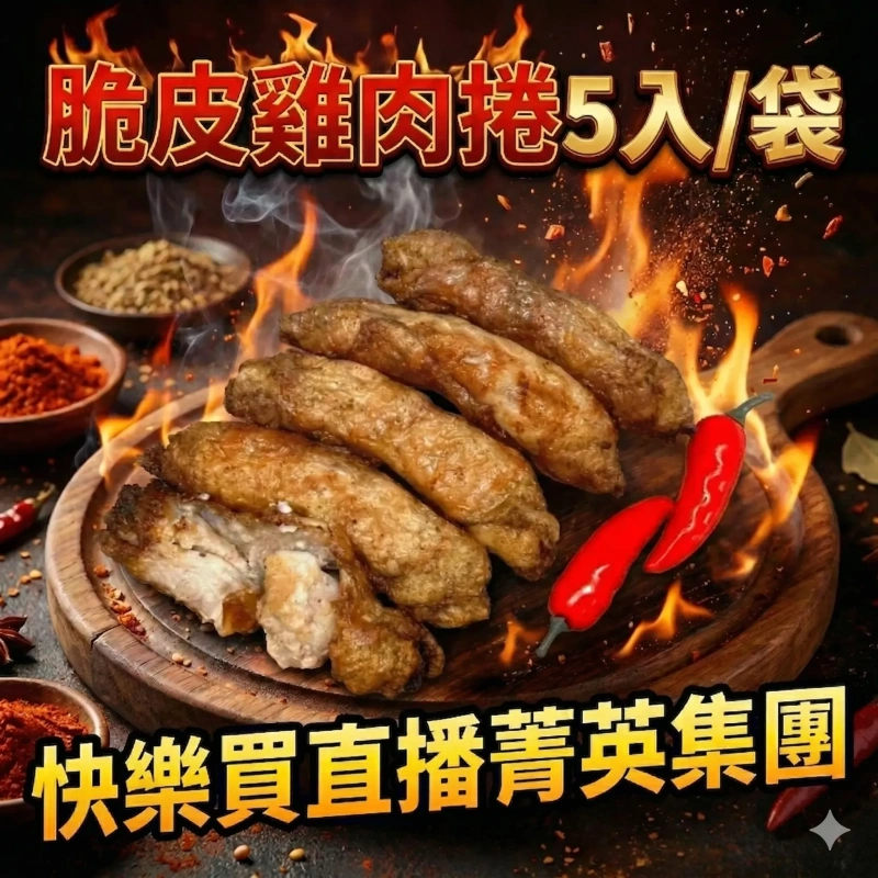 【快樂買冷凍商城】脆皮雞肉捲5入/袋