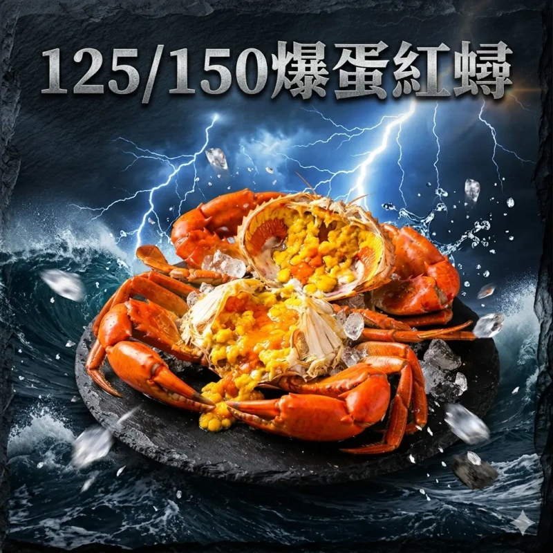 【冷凍商城】125/150熟凍爆蛋紅蟳 